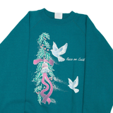 HANES ACTIVEWEAR Womens Sweatshirt Green Crew Neck XL