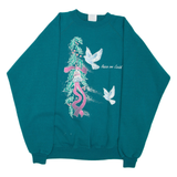 HANES ACTIVEWEAR Womens Sweatshirt Green Crew Neck XL