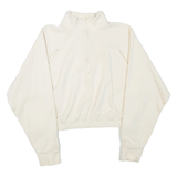 ADIDAS Cropped Womens Sweatshirt Beige 1/4 Zip S