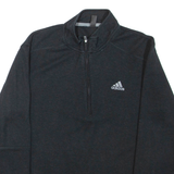 ADIDAS Mens Sweatshirt Black 1/4 Zip S