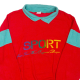 Mens Sweatshirt Red Collared L