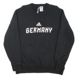 ADIDAS Germany Mens Sweatshirt Black Crew Neck L
