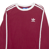 ADIDAS Womens T-Shirt Red Long Sleeve UK 10