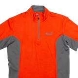 JACK WOLFSKIN Mens Jersey Orange 1/4 Zip L