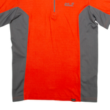 JACK WOLFSKIN Mens Jersey Orange 1/4 Zip L