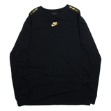 NIKE Mens T-Shirt Black Long Sleeve XS