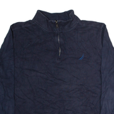 NAUTICA Mens Jumper Blue 1/4 Zip Tight Knit XL