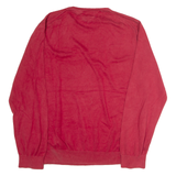 TOMMY HILFIGER Mens Jumper Red Tight Knit 2XL