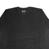 CHAPS RALPH LAUREN Mens Jumper Black V-Neck Tight Knit L