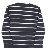 TOMMY HILFIGER Womens Patterned Jumper Blue Striped Tight Knit S