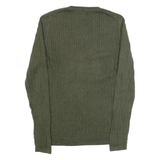 TOMMY HILFIGER Womens Jumper Green Cable Knit L