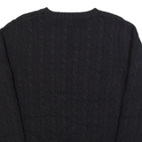 TOMMY HILFIGER Womens Jumper Black Cable Knit XL