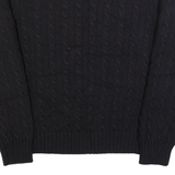 TOMMY HILFIGER Womens Jumper Black Cable Knit XL