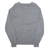 CALVIN KLEIN Mens Jumper Grey V-Neck Tight Knit L