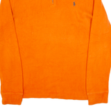 POLO RALPH LAUREN Mens Jumper Orange 1/4 Zip Tight Knit M
