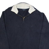 NAUTICA Mens Jumper Blue 1/4 Zip Tight Knit L