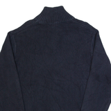 NAUTICA Mens Jumper Blue 1/4 Zip Tight Knit L