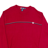 CHAPS Mens Jumper Red Tight Knit 2XL