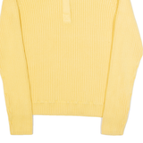 TOMMY HILFIGER Womens Jumper Yellow 1/4 Zip Tight Knit XL