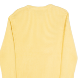 TOMMY HILFIGER Womens Jumper Yellow 1/4 Zip Tight Knit XL