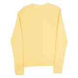 TOMMY HILFIGER Womens Jumper Yellow 1/4 Zip Tight Knit XL