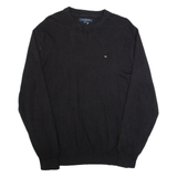 TOMMY HILFIGER Mens Jumper Black Tight Knit XL