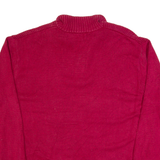 NAUTICA Mens Jumper Red 1/4 Zip Chunky Knit 2XL