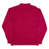 NAUTICA Mens Jumper Red 1/4 Zip Chunky Knit 2XL