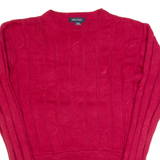 NAUTICA Womens Jumper Red Tight Knit S