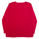 TOMMY HILFIGER Womens Jumper Red V-Neck Tight Knit XL