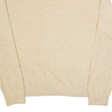 TOMMY HILFIGER Mens Jumper Beige V-Neck Tight Knit Wool 2XL