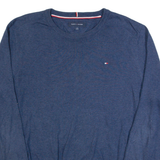 TOMMY HILFIGER Mens Jumper Blue Tight Knit L
