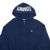 TOMMY JEANS Womens Blue Hoodie Full Zip XS