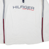 TOMMY HILFIGER Womens Jumper White Button Neck Tight Knit XL