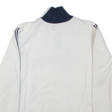 TOMMY HILFIGER Womens Jumper White Button Neck Tight Knit XL