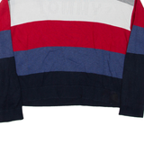 TOMMY HILFIGER Womens Patterned Jumper Blue Striped Tight Knit M