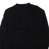 TOMMY HILFIGER Mens Jumper Black Button Neck Tight Knit XL