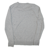 TOMMY HILFIGER Mens Jumper Grey V-Neck Tight Knit S