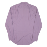 BOSS Slim Fit Mens Plain Shirt Purple Long Sleeve L