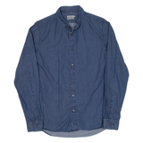 CALVIN KLEIN JEANS Slim Fit Mens Shirt Blue Spotted Long Sleeve M