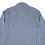HILFIGER DENIM Mens Plain Shirt Blue Long Sleeve L
