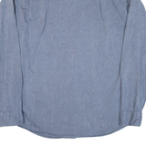 HILFIGER DENIM Mens Plain Shirt Blue Long Sleeve L