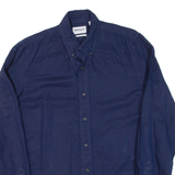 TIMBERLAND Slim Fit Mens Plain Shirt Blue Long Sleeve S