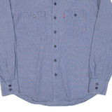 LEVI'S Mens Shirt Blue Check Long Sleeve S