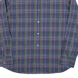 BOSS Mens Shirt Blue Check Long Sleeve L