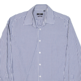 BOSS Mens Shirt Blue Check Long Sleeve XL