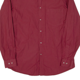 BOSS HUGO BOSS Mens Plain Shirt Red Long Sleeve M