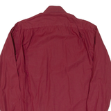 BOSS HUGO BOSS Mens Plain Shirt Red Long Sleeve M