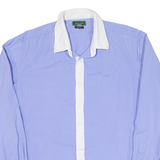 ZARA MEN Slim Fit Mens Plain Shirt Blue Long Sleeve L