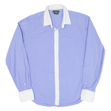 ZARA MEN Slim Fit Mens Plain Shirt Blue Long Sleeve L